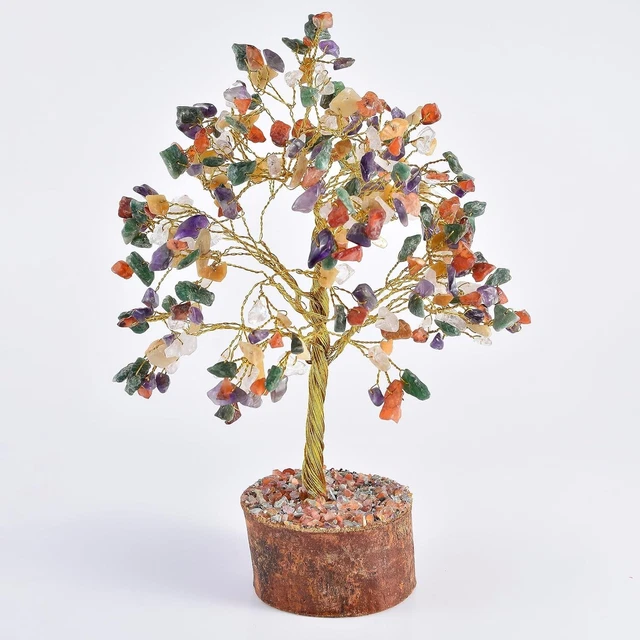 Arbre En Cristal Feng Shui 7 Chakras – Pierre Naturelle Pour Équilibre Énergétique, Guérison Reiki Et Prospérité – Idéal Comme Déco Bureau Ou Cadeau Spirituel