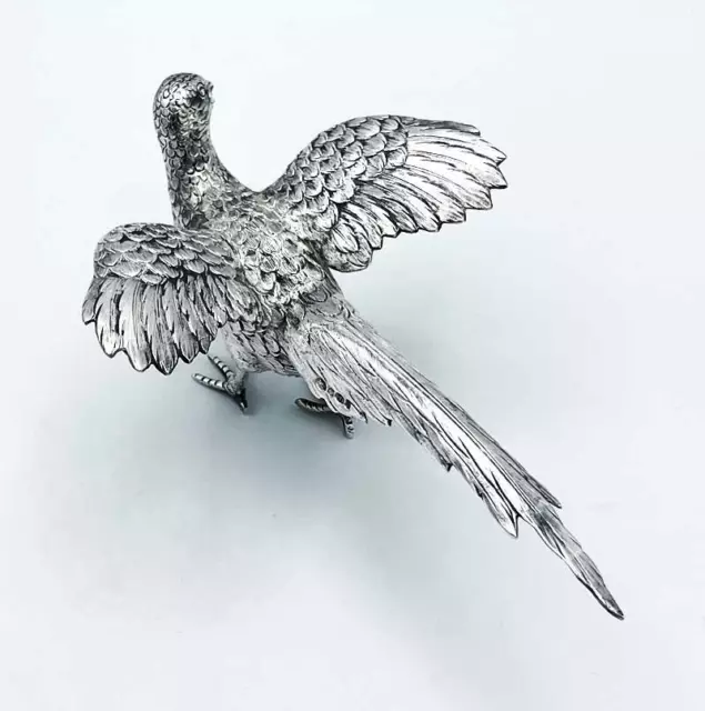 SILVER PHEASANT BIRD SCULPTURE LONDON 1959 VINTAGE 154g