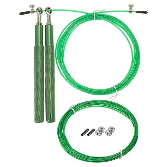 PATIKIL 4 Cavi Di Ricambio Per Corda Per Saltare Veloce, 3m In Acciaio Con PVC, Arancione, Con Viti E Dadi, Per Allenamento Fitness - 2