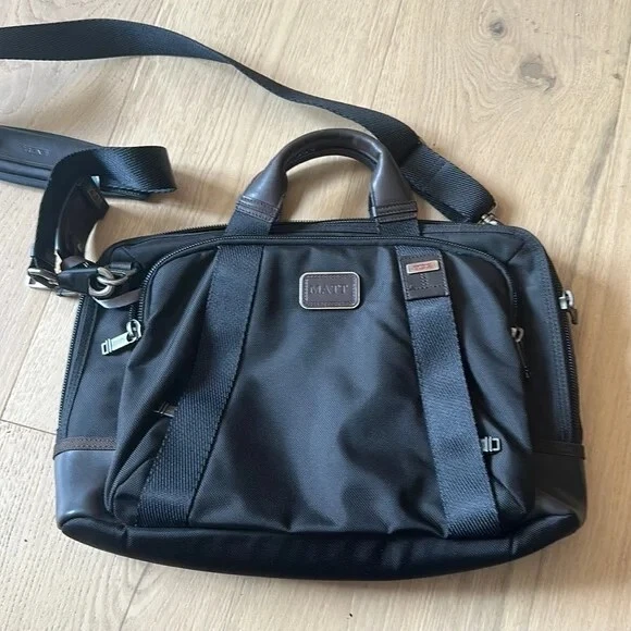 TUMI Alpha Bravo 'Hansen' ballistic Nylon Slim Briefcase - Brown