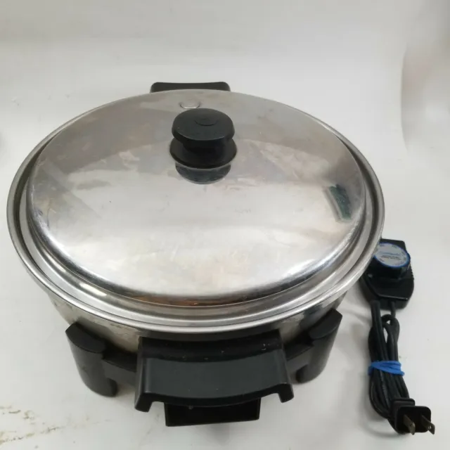 Saladmaster 7256 STAINLESS STEEL 12" ELECTRIC SKILLET Vapo Lid Saladmaster 7256 STAINLESS STEEL 12" ELECTRIC SKILLET Vapo Lid