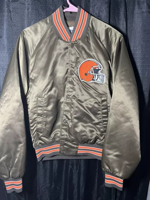 Cleveland Browns Vintage 80s Chalk Line Satin Bomber Jacket Nfl