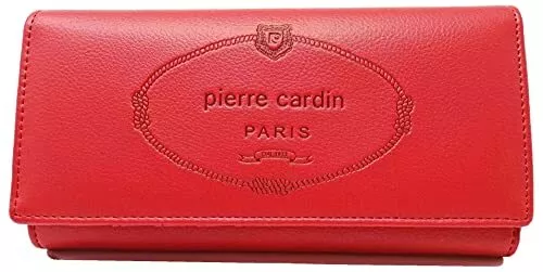 Cadeau Noël Portefeuille Femme Beau Grand Espace Cuir Qualité Design Rouge Fêtes