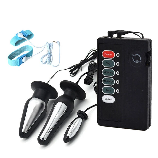E-Stim Electro Pulse Shock Kit With 2 Rings And Anus Plug Set - USA Made Therapy Device