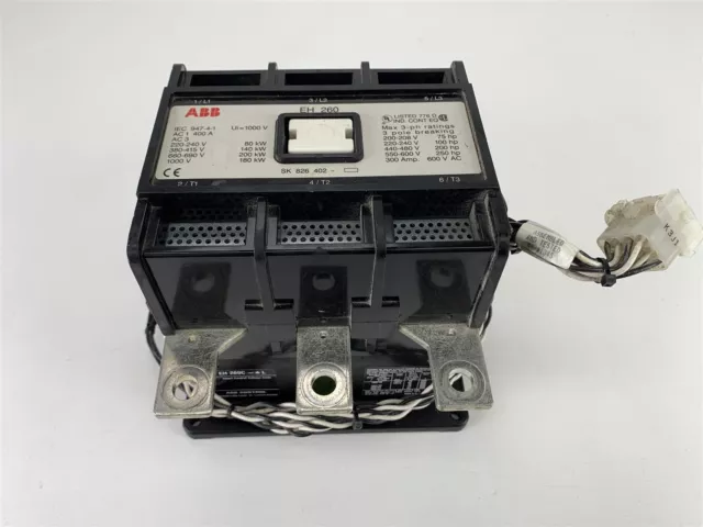 ABB EH-260 Motor Contactor 300AMP 600V 3-Pole 250HP 24V-DC Coil 300A EH-260C-*L