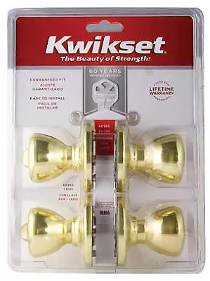 Kwikset 243T 3 CP CODE K2 Security 2-Pack Tylo Entry Lockset, Brass - Quantity 1