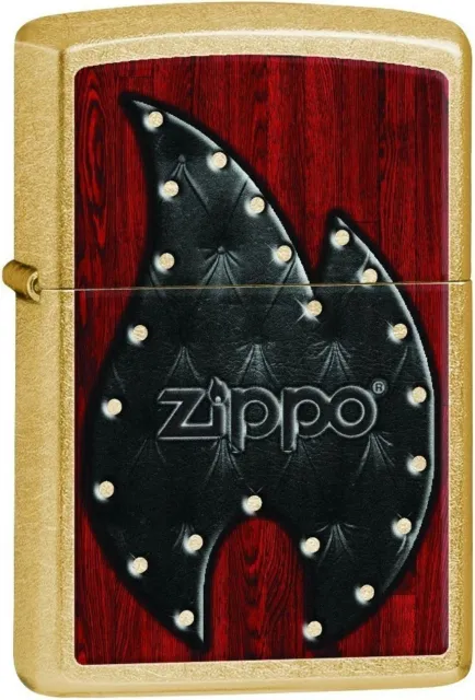 Zippo Leather Flame, Gold Dust Classic - 28832