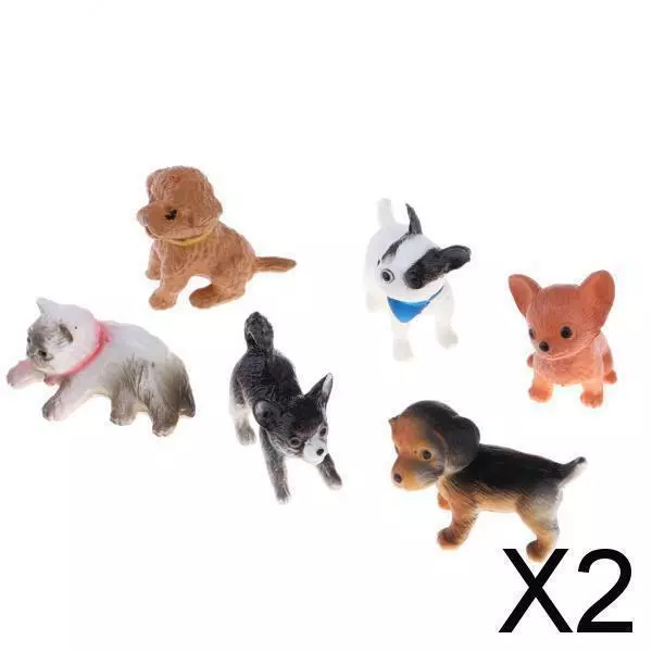 2X 6 pièces 1/12 maison de poupée miniature pour animaux de compagnie chiot