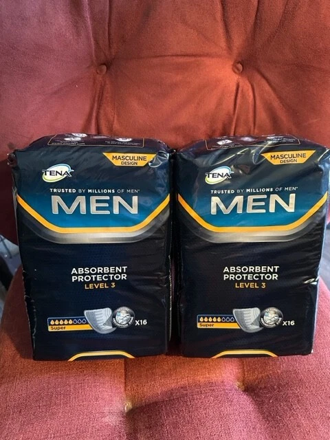 2 paquetes de 16 quilates - TENA para hombre Super Guard protector absorbente nivel 3