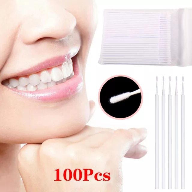 Dental Micro Applicator Brush Disposable Makeup Eyelash Brushes 1.2mm White