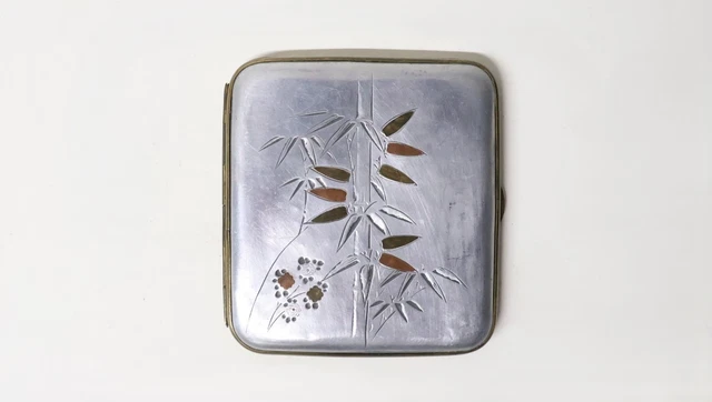 ANCIEN ETUI À cigarettes en métal marqueté de cuivres de couleurs Japon Meiji EUR 140,00 - PicClick FR
