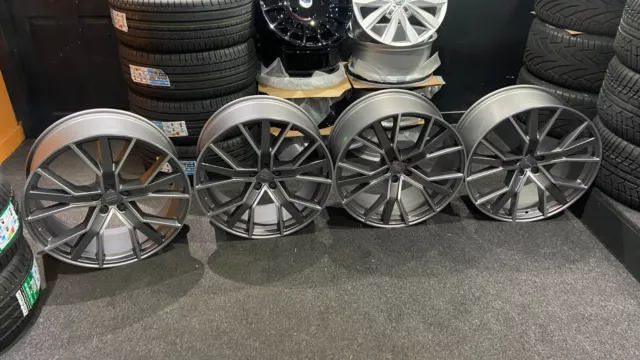 Ex Display 22” Audi SQ7 style Grey/Pol Wheels 9.5Jx22 5x112 ET25 Q7 Q8 Etron