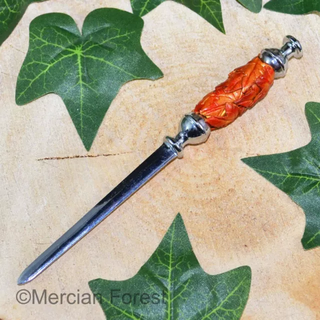 Autumnal Ivy Leaf Athame Letter Opener - Pagan Clay Wicca Witch Autumn Equinox