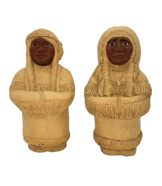 Heritage Canadiana WIGWAM Native Sculpture Indigenes CHAHURU TIAMUNI Pair
