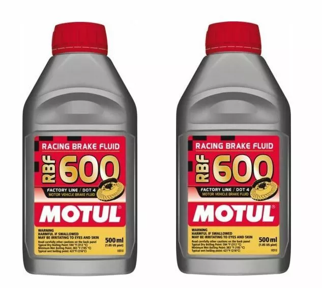 Motul RBF 600 Factory Line DOT 4 Racing Brake Fluid Synthetic (2 500mL Bottles)