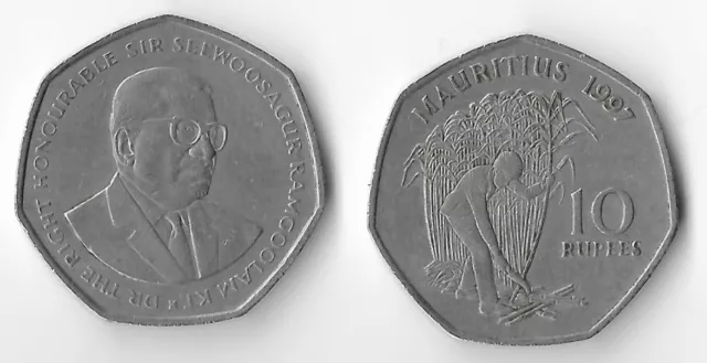 Mauritius Münze 10 Rupees 1997