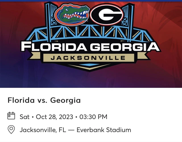 4 Tickets Georgia Bulldogs Vs Florida Gators Football Game