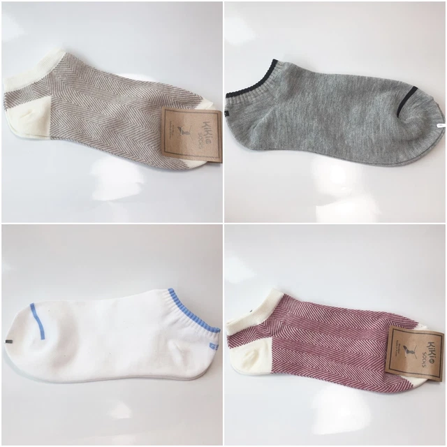 x 3 pairs Men's Herringbone Feel Cool Fashionable Socks Low Cut Ankle Korean