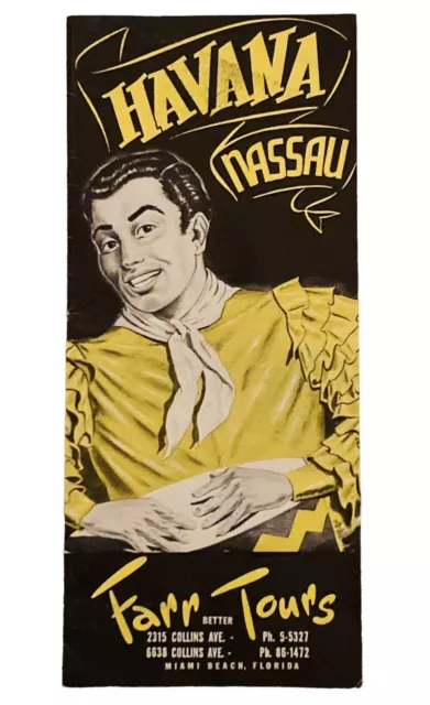 1960s Havana Nassau Farr Better Tours Fold Out Souvenir Travel Brochure Vintage