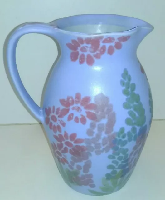 Beautiful 8.5" Conwy Studio Pottery Spongeware Jug Vase By Carol Wynne Morris