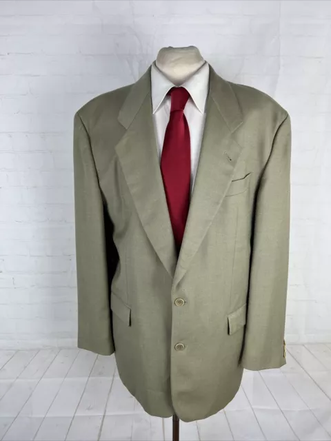 Hugo Boss Men's Beige/Olive Green Textured Wool Blazer 42R $1,879