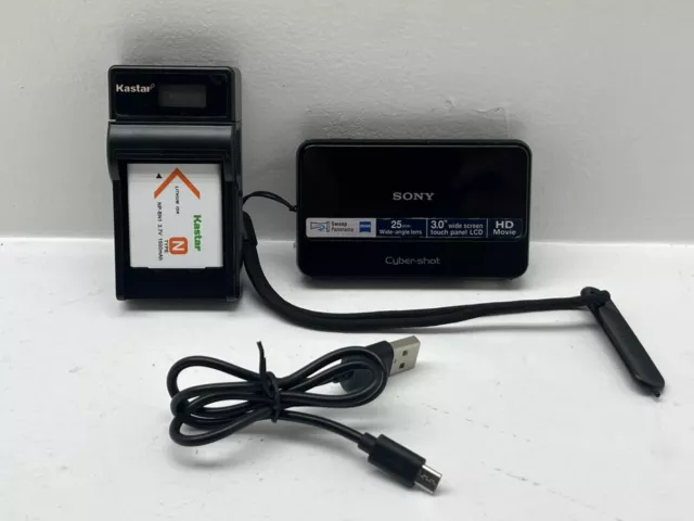 Sony Cyber-shot DSC T110 16.1MP Digital Camera With 4X Optical Zoom Black Zeiss
