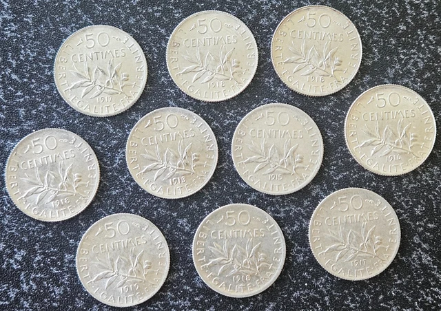 50 francs hercule / 10 francs hercule / 5 francs semeuse argent … - Collection