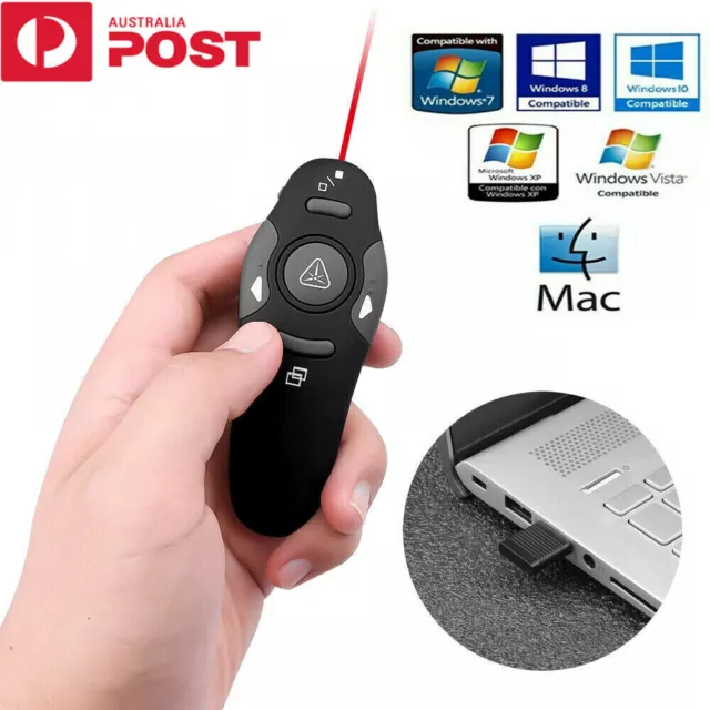 Présentateur USB sans fil Pointeur PowerPoint Clicker Pen Laser PPT...