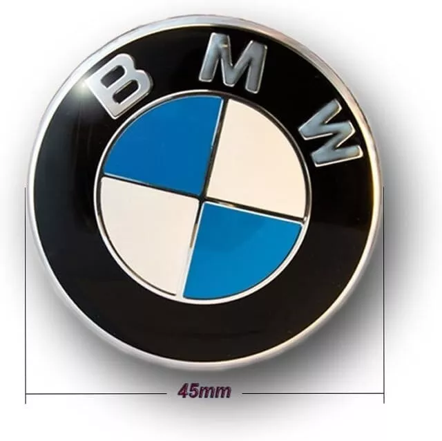 LOGO EMBLÈME BMW 45 mm volant / 1 3 4 5 6 M M3 M5 X1 X3 X5 NEUF