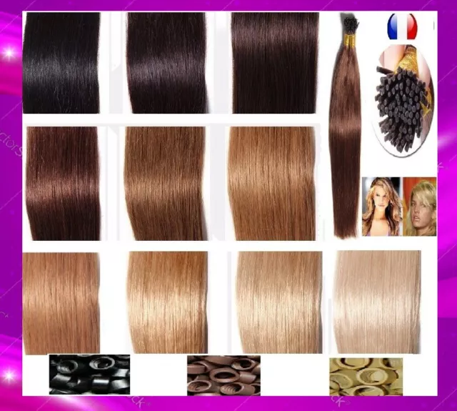 50/100/150 Extensions Pose A Froid Cheveux 100% Naturels Qualite Remy 53Cm 48H