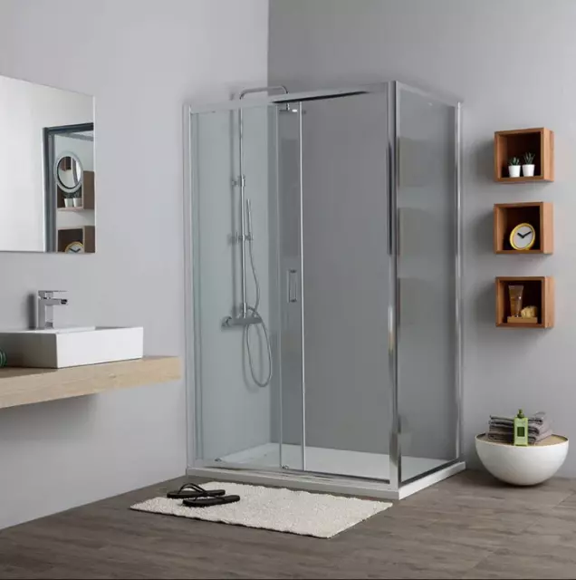 Box doccia rettangolare 80x130 cm lato fisso e porta scorrevole | New Giada