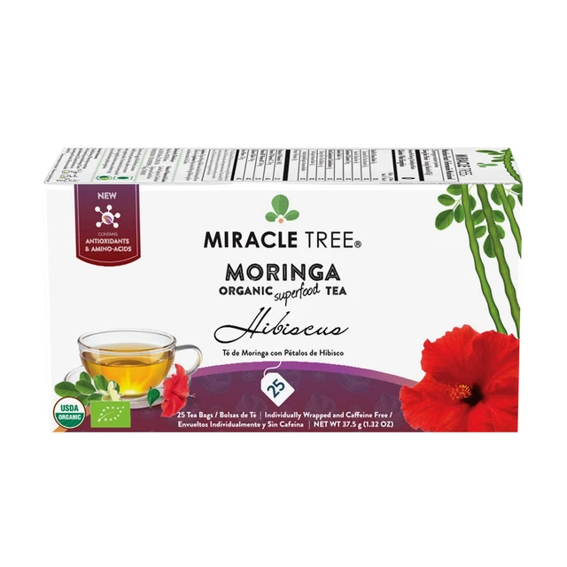 Miracle Tree - Organic Moringa Tea: Hibiscus