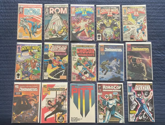 15 Marvel Comics Lot ROM Secret Wars Shadow Masters RoboCop Shogun PITT Darkhawk