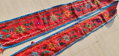 70" X 4" Old Boho Rabari Banjara Kuchi Mirror Embroidery Tapestry Trim