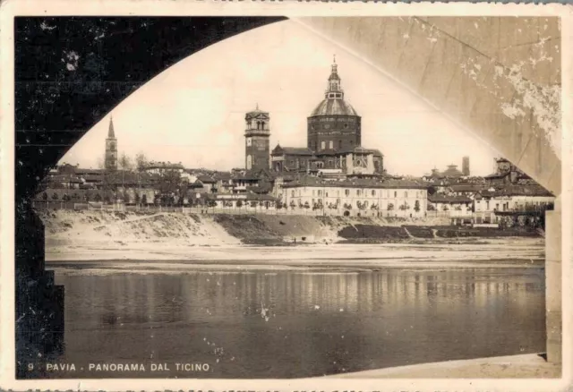 Pavia panorama dal Ticino , lievi spell. F. piccolo  spedita franc. asp.