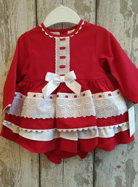 Spanish / Romany Style Baby Girl Red Dress and Jam Pants Set  36m