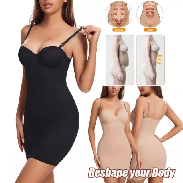 Full Slip Shapewear Women Under Dresses Strapless Body Shaper Tummy Control  Slip