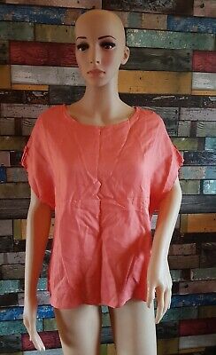 Donna Nuovi con Etichetta Primark Corallo Rosa Tunica Top Casual Blouse Carino T-shirt di base Taglia 12
