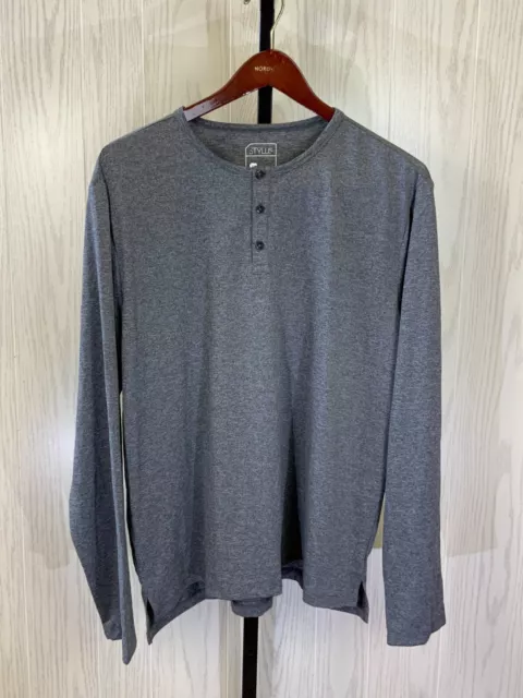 Stylus Henley Long Sleeve T-Shirt, Men's Size XL, Dark Gray NEW MSRP $35