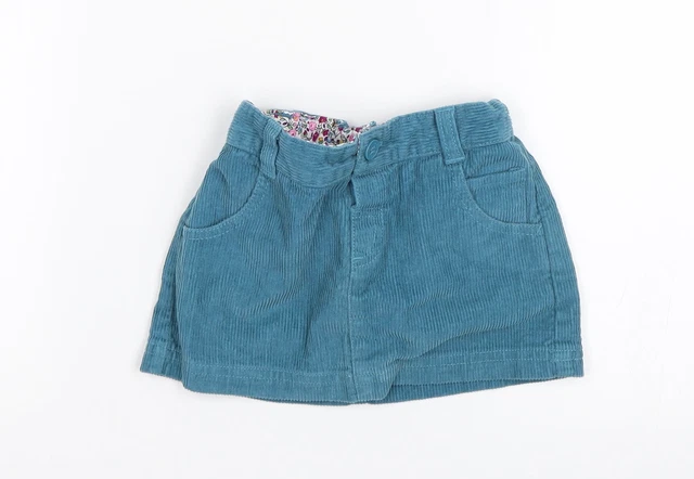 JoJo Maman Bébé Baby Blue Cotton Mini Skirt Size 12-18 Months Button