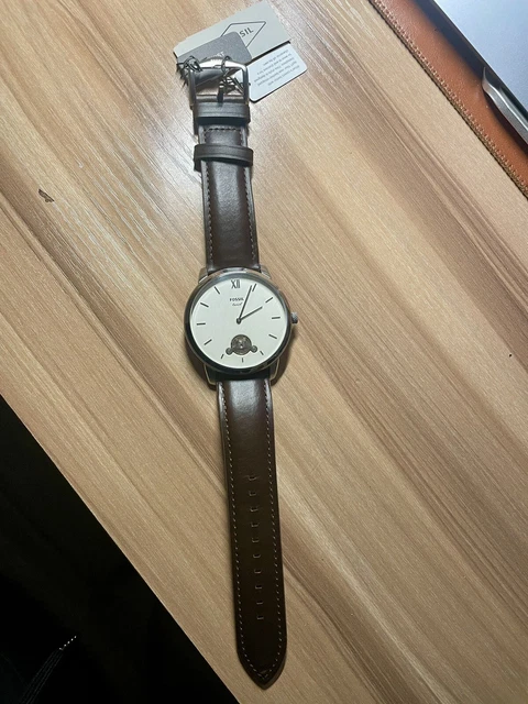FOSSIL MENS NEUTRA ME1169 Cream Dial Brown Leather Strap Watch