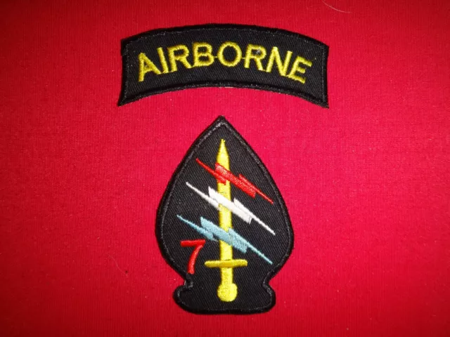 2 Vietnam War US Army Schulter Flicken: Airborne + 7th Spezialeinheiten Gruppe