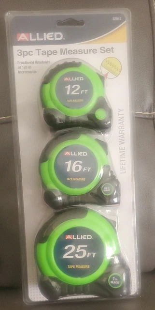 ALLIED3pc Tape Measure SetFractional Readouts at 1/8 inIncrements