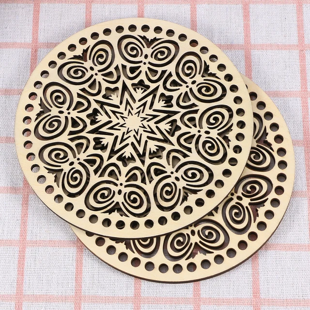 2 Pcs Crochet Bag Bottom Base Shaper Rattan Round Women Accessories