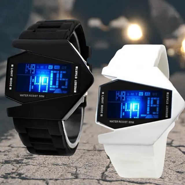 Reloj Para Hombre Mujer LED Digital Pulsado de Caucho Silicona Moda Deporte Lujo