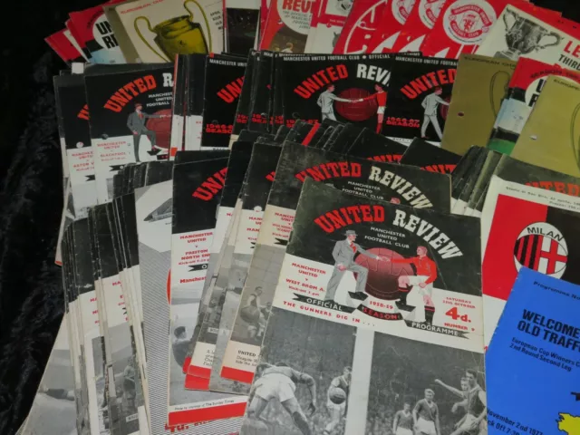 Vintage Football Programme Manchester United Maisons 1959-1972 Énorme Sélection