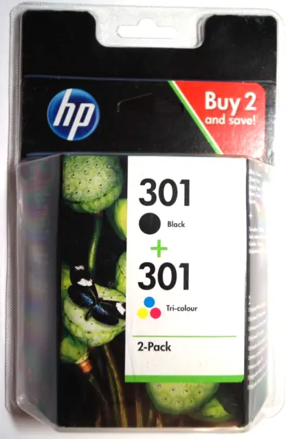 Cartucce stampante tricolore originali HP 301 nero + colore confezione da 2 cartucce stampante tricolore