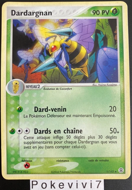 Carte Pokemon DARDARGNAN 1/112 Holo Bloc EX Rouge Feu Vert Feuille FR