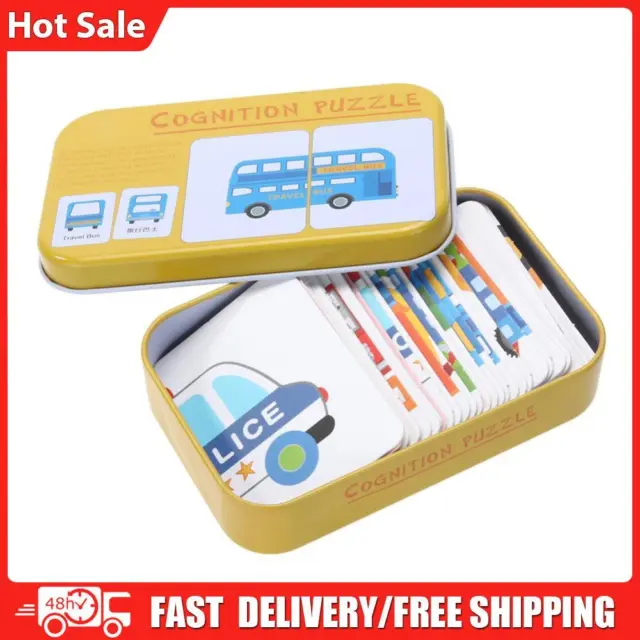 Baby Kids Child Iron Box Cards Matching Game Educational Toy (Vehicle)