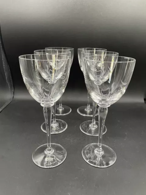 Saint Louis Amadeus  French Signed Crystal Wine Glasses (6)